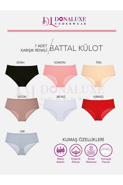 Donaluxe Women's Panties, Women's Bato Cotton Soft Fabric Panties Pack of 7