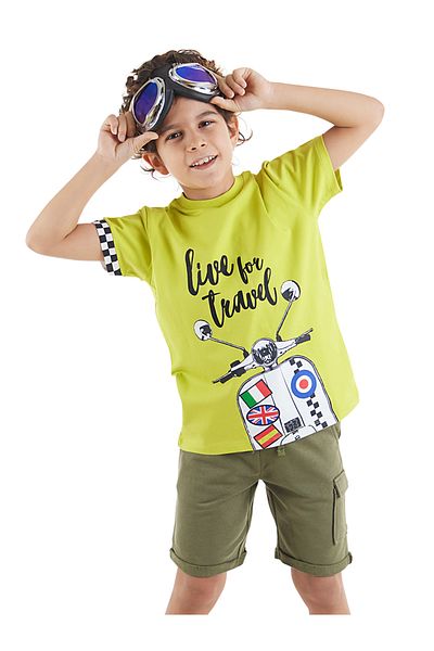 MSHB&G Motorcycle Tour Boy's Summer T-Shirt Shorts Set