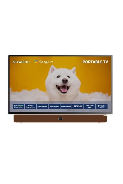 Skyworth 24-inch Portable Wireless Android Smart TV with Bag - White