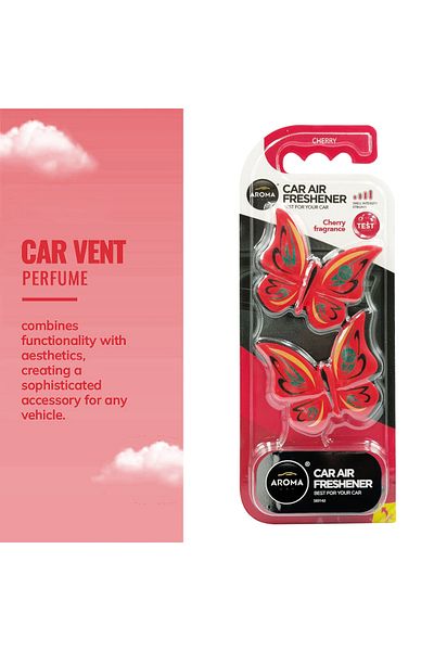 Generic Aroma Car Air Freshener Cherry Fragrance, Aroma Butterfly Car Ac Vent Air Freshener