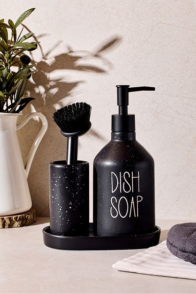 Perotti Σετ δοσομετρητή σαπουνιού Sapone Black Brush