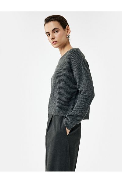 Koton Long Sleeve Crew Neck Knitwear Basic Sweater