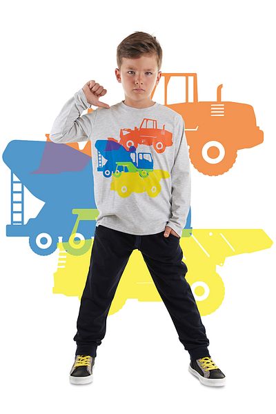 MSHB&G Boys Construction Vehicles T-Shirt and Sweatpants Set