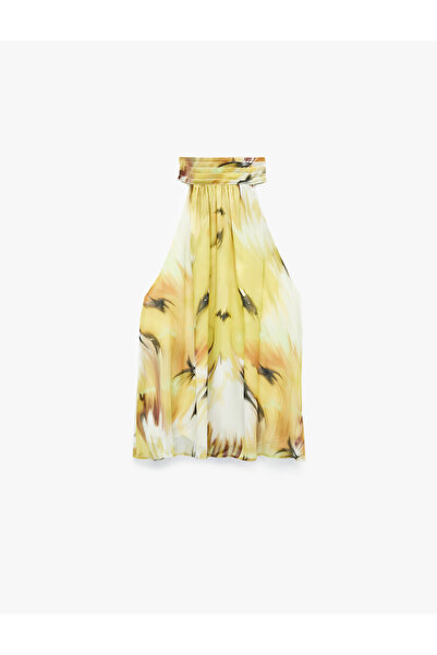 Koton Desenli Halter Yaka Şifon Bluz