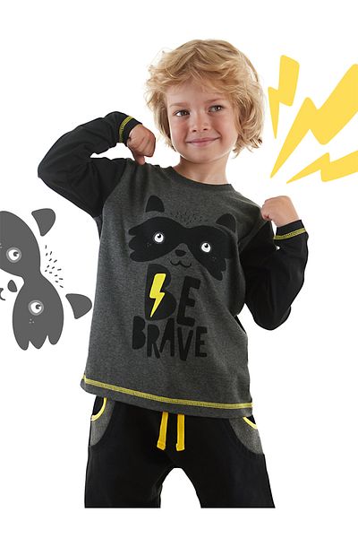 Denokids Boy's BE BravE T-Shirt and SwEatpants SEt