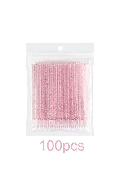 Choice4 100pc Pink Crystal Micro Applicator Brush for Eyelash Extension, Micro Cotton Swabs, Lips