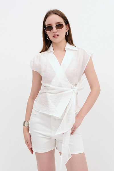 Addax Sleeveless Tie-Up Shirt G17399