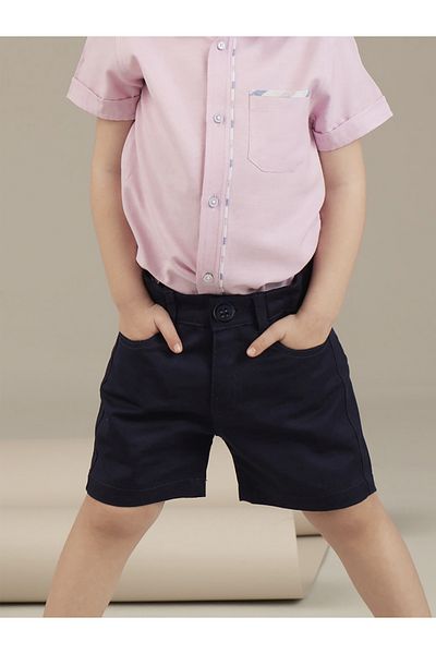 Ollie&Olla Navy Blue Boy's Gabardine Shorts
