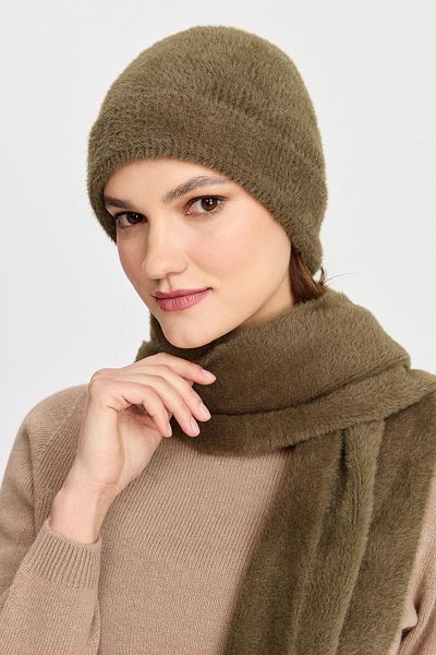 Desen Triko Women's Knitwear Aphrodite Beret Khaki