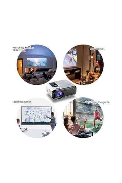 Genel Markalar Görüntü Aktarımlı 1080P Ultra HD HDMI 150 inch Wifi 500 ANS Hoparlörlü Projeksiyon Cihazı