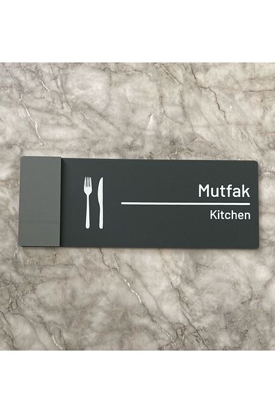 Yönline Classic Series Matte Anthracite Kitchen Direction Board