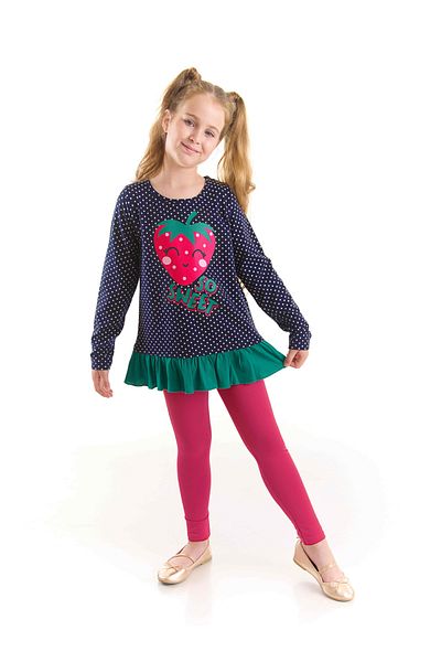 Denokids Cute Strawberry Girl's Tunic Tights Set