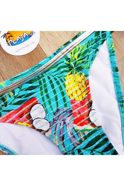 Plaja biz Two-piece swimsuit with exotic print and push-up bra Bodrum Blue