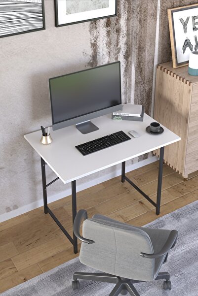 3A Konsept Mobigoom Metal Çalışma Masası Mini Çalışma Masası Laptop Masası Bilgisayar Masası Beyaz