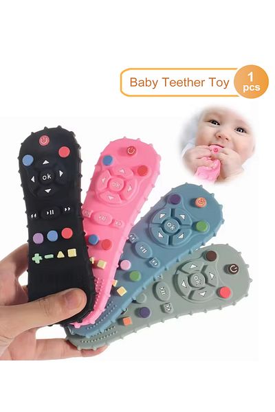 Choice blue 1PC Silicone Baby Toys TV Remote Control Shape Teether Toy BPA Free Silicone Teething Chewing T