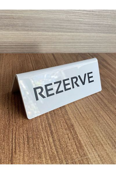 Yönline White Plexi Desktop Reserved Text (Double Sided)