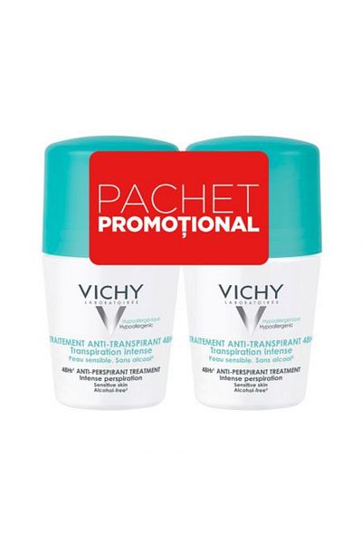 Vichy Deodorant Roll-on Antiperspirant With Perfume, Roll-on, 2 X 50 ml