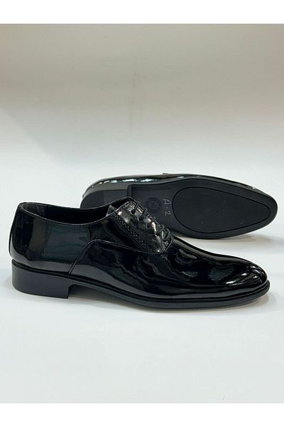 Greyybull Shoes Pantofi pentru bărbați din piele lacuită neagră