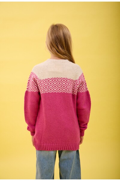 Nisrakids Girl's Patterned Long Sleeve Knitwear Sweater