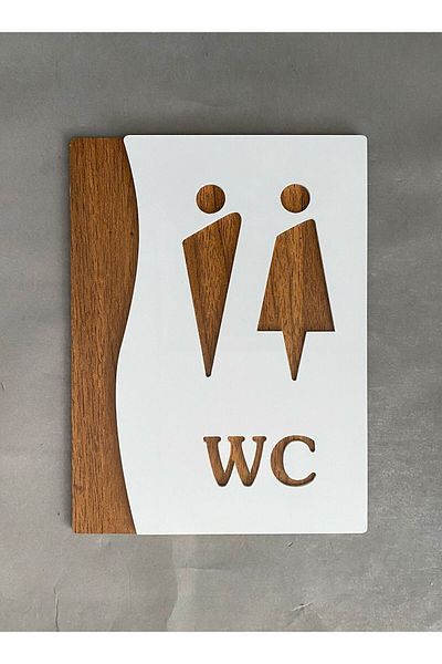 Yönline لوحة توجيه Wc عملية مع شريط لاصق ذاتي اللصق من سلسلة MDF باللون الأبيض اللؤلؤي مقاس 15 × 20 سم