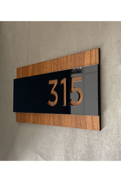 Yönline Black Pearl Mdf Series Door Number