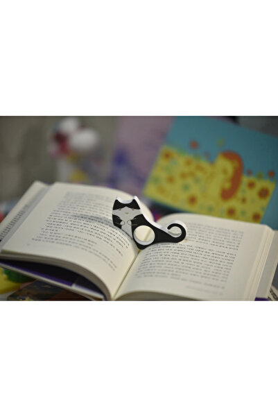 PUREYSMA Kedi Tasarımlı Kitap Tutucu Yüzük | Sayfa Açık Tutucu | Okuma Yardımcısı | Parmak Sayfa Sabitleyici