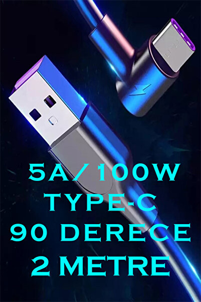 JUDAS J8 Type-C 90 Derece 5A/100W Şarj Kablosu -2mt