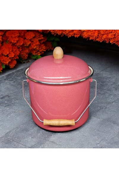 Zarif İnci Emaye Yoğurt Tenceresi Emaye Bakraç Sağlıklı Saklama 20cm 5lt Kırmızı