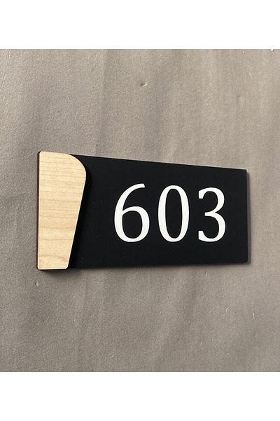 Yönline Maple Series Black Matte Self-Adhesive Hotel Door Number -603