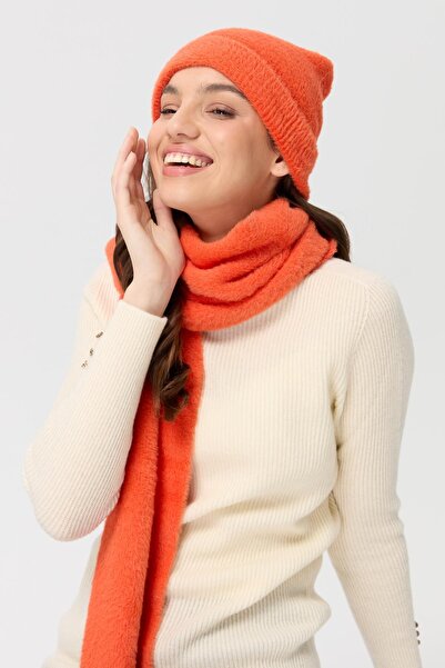 Desen Triko Women's Knitwear Aphrodite Scarf Orange