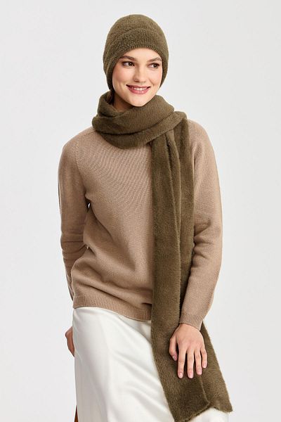 Desen Triko Women's Knitwear Aphrodite Beret Khaki