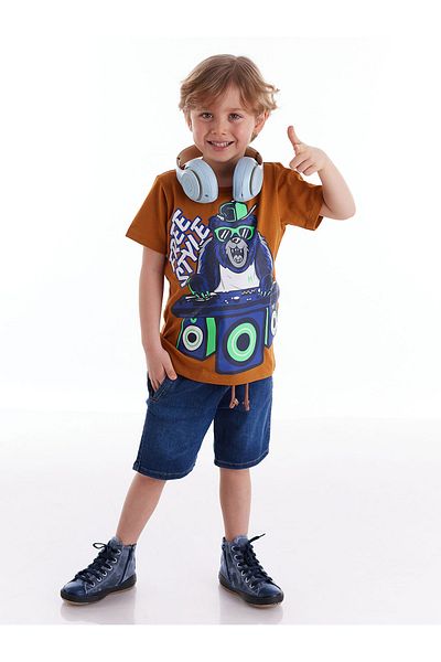 MSHB&G DJ Boy T-shirt Denim Shorts Set