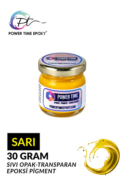 POWER TIME EPOXY Opak & Transparan Sıvı Pigment Boya 30 gram / Sarı / Epoksi ...