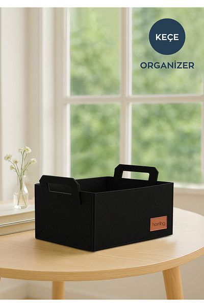 HOMİNG Multi-Purpose Felt Organizer Basket 30 cm X 20 cm 15 cm Hmy-6267
