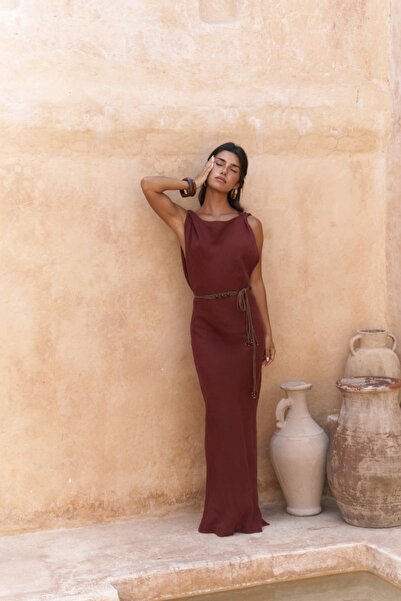 BOHEMAİ Barabla Sleeveless Long Tile Linen Dress