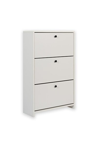 Just Home Aspendos Düşer Kapak Ayakkabılık - Beyaz