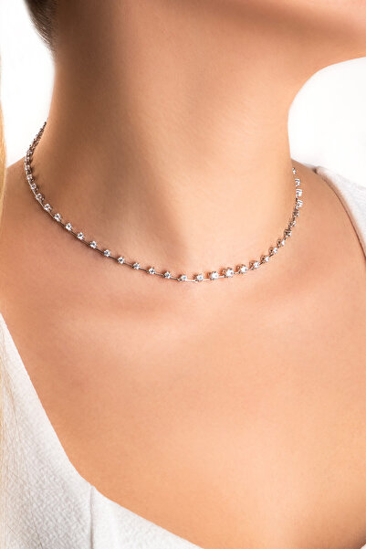 So CHIC... Alya 18 Ayar Beyaz Altın Kaplama Gümüş Gerdanlık