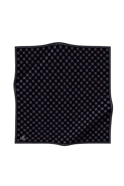 Vissona 100% Twill Silk Monogram Μοτίβο Μαύρο - Γκρι Χρώμα 90x90 Σχήμα Φούσκας Φύτευσης: Ράψιμο στο χέρι