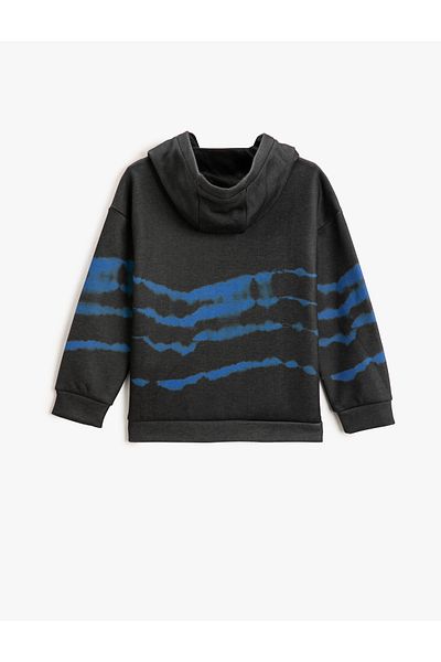 Koton Printed Hooded and Pocket Sweatshirt