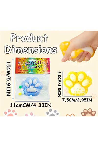 Twins Stars Kedi Patisi Squishy Oyuncağı Sukuşi (7,5x6,5cm)