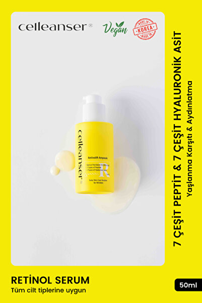 celleanser 7 Çeşit Peptit & 7 Çeşit Hyaluronik Asit İçeren Yaşlanma Karşıtı v...