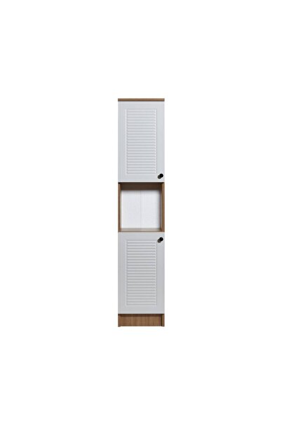 Eco Room 2 Kapaklı ve Raflı Çok Amaçlı Dolap - Sepet / Beyaz - 35 cm