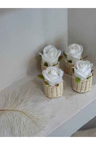Maison Avf Set of 4 Rattan Coffee Side Rose Presentation