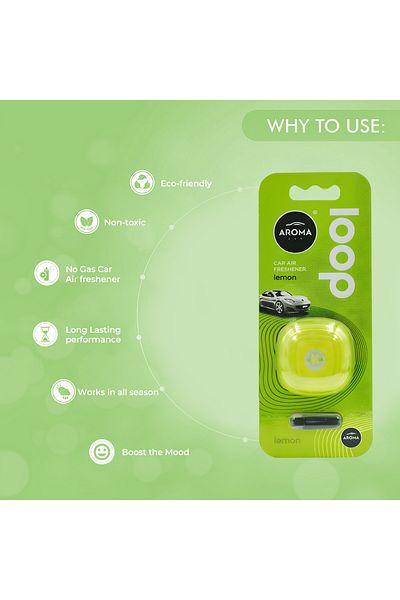 Generic Aroma Loop Car Air Freshener Lemon Long Lasting, Non-toxic Gel Fragrance For Car And Home