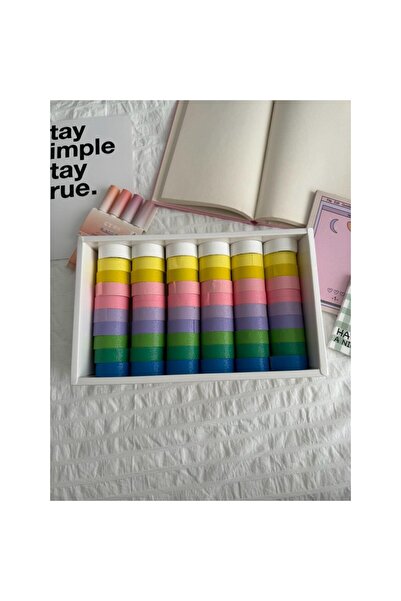 Minopi 10 Adet - 3 Metre Renkli Simli Bant Dekoratif Bant Maskeleme Bandı