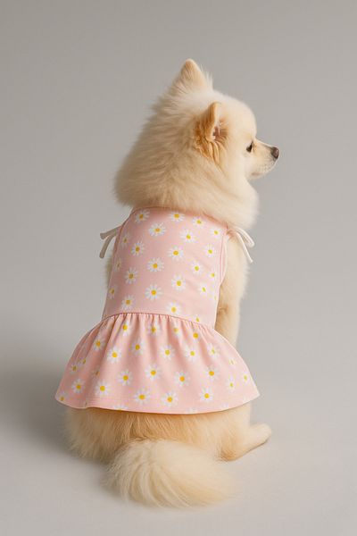 MPZ Pets Cat and Dog Outfit & Dress - Pink Daisy Dress