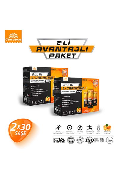 Camrusepa All in L-Carnitine Power |   Advantageous Pack of 2