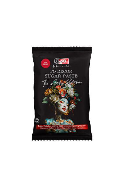 FO Kırmızı Fodekor Kaplama, Dekor ve Çiçek Yapımı için Şeker Hamuru 1 kg
