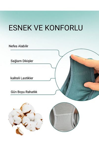 ALYA UNDERWEAR Chiloți din bumbac pentru femei, pachet de 5 - negru, verde închis, stras, alb, afumat