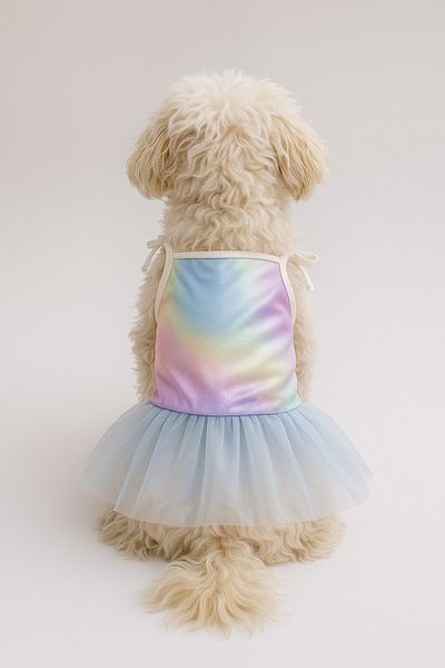 MPZ Pets Cat and Dog Outfit & Dress - Rainbow Tulle Dress